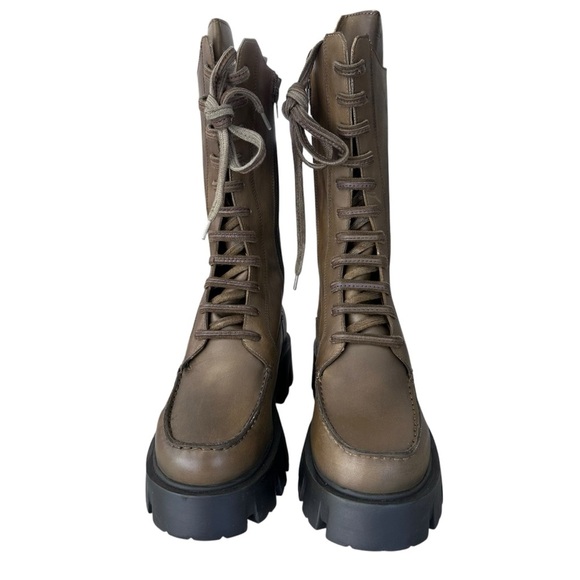 Free People Jones Lug Sole Lace Up Boots Green Size 9 NWOT - Picture 6 of 14